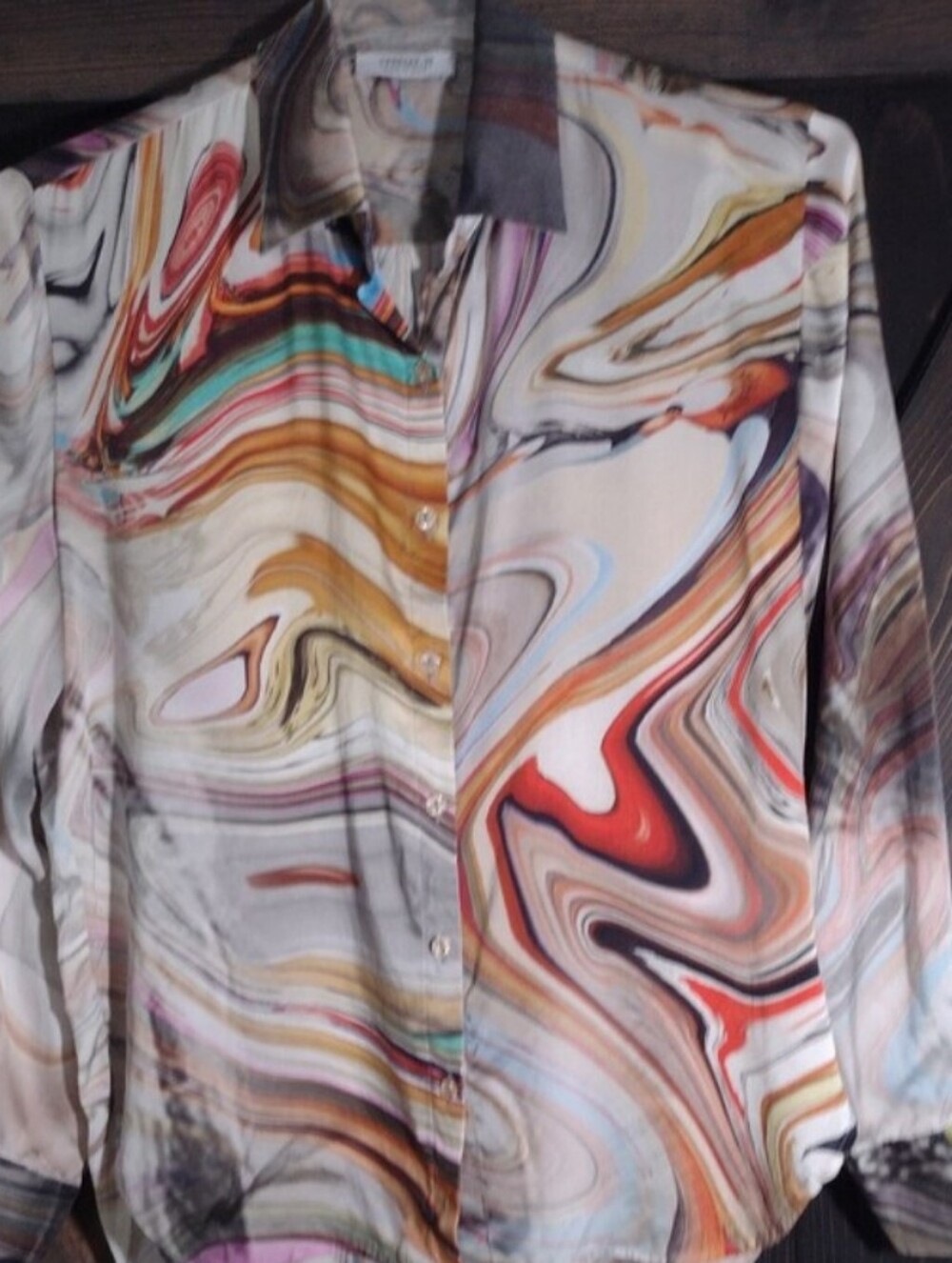Silk Shirt Abstract Marble By Unbreak.It .Made In Italy